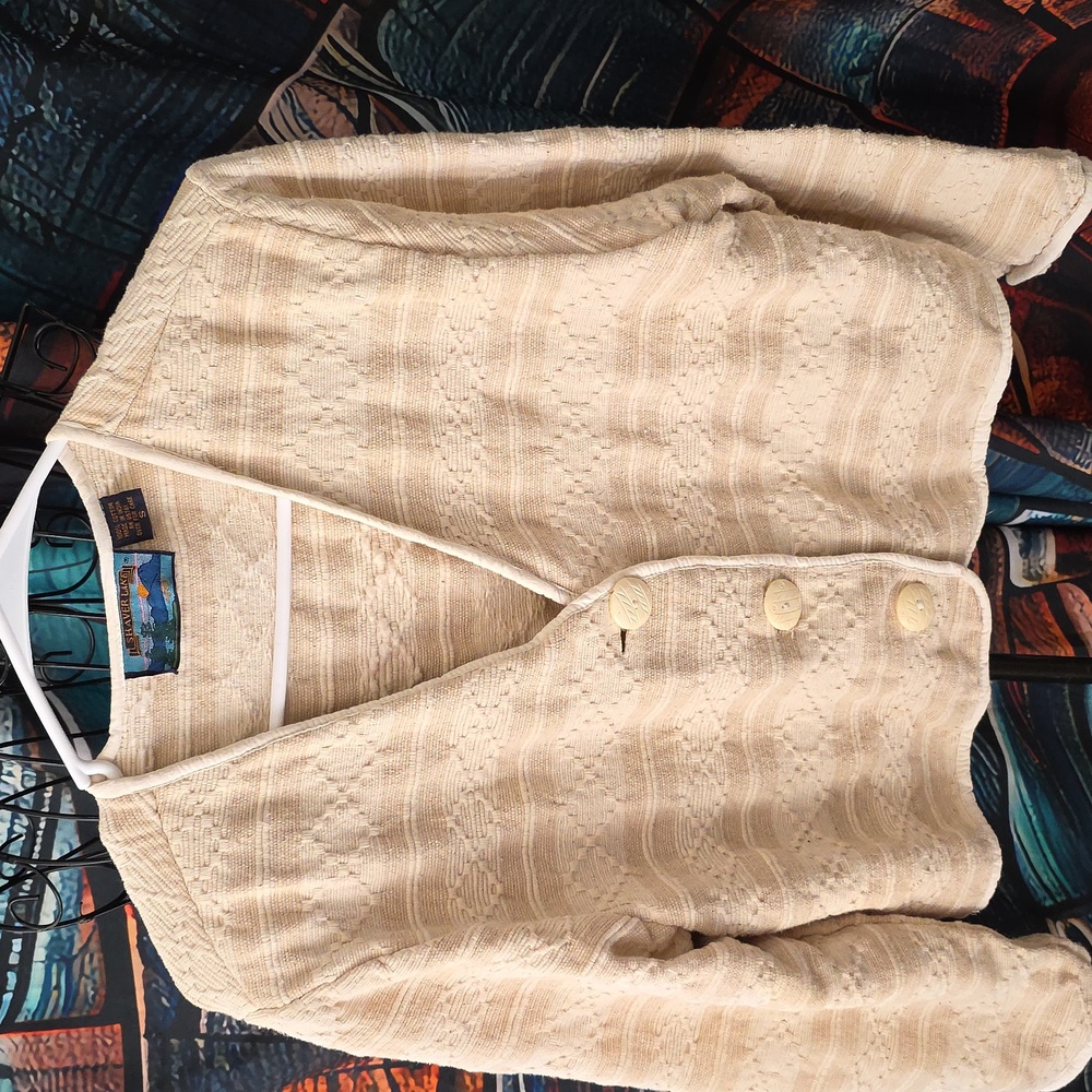 Shaver Lake Cream Cotton Dressy Jacket Womens Size Small (W353) (VINTAGE)